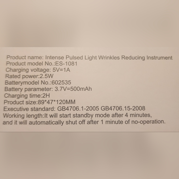 Intense Pulsed Light Tool ES-1081 - Picture 7 of 7